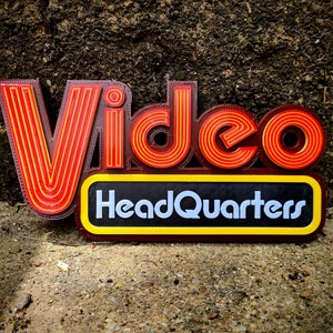 Video Headquarters Sign - Vintage Inspired Movie Room Decor, Retro Home ...