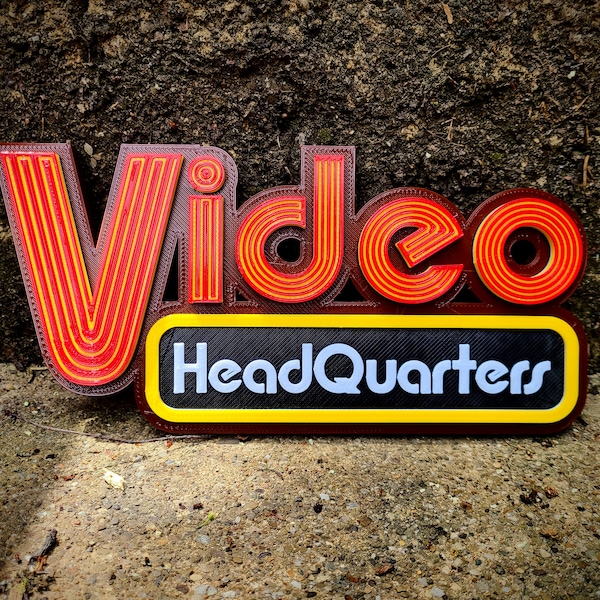 Video Headquarters Sign - Vintage Inspired Movie Room Decor, Retro Home Theater Accessory, Unique Filmmaker Gift