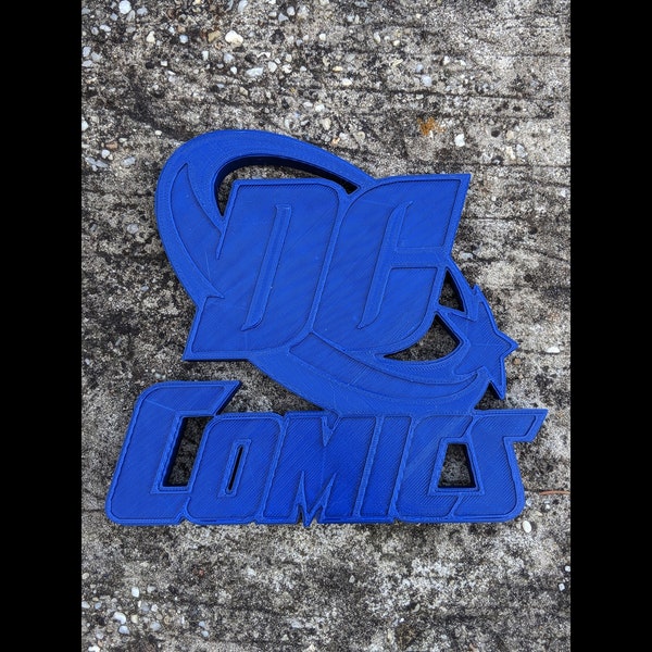 DC Comics Logo Shelf Display Comics Logo Sign Glow and Color Sizing Options Super Hero Diorama