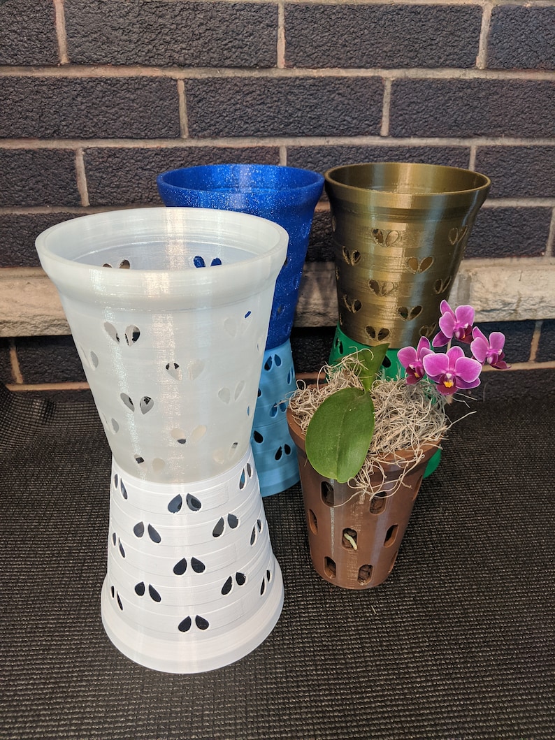 Orchid Pot with Heart Holes Pot Liner for Orchids Air Pot Etsy