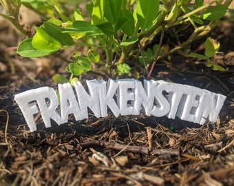 Frankenstein-plankbord, klassiek horrorfilmlogo, PLA-kunststof