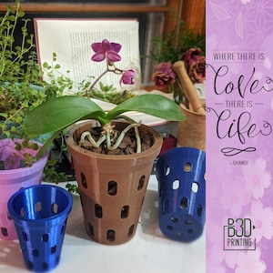 Orchid Pot with Holes - Pot Liner for Orchids - Air Pot 3" to 8" in diameter - small orchid pot liner