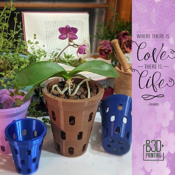 Orchid Pot with Holes - Pot Liner for Orchids - Air Pot 3" to 8" in diameter - small orchid pot liner