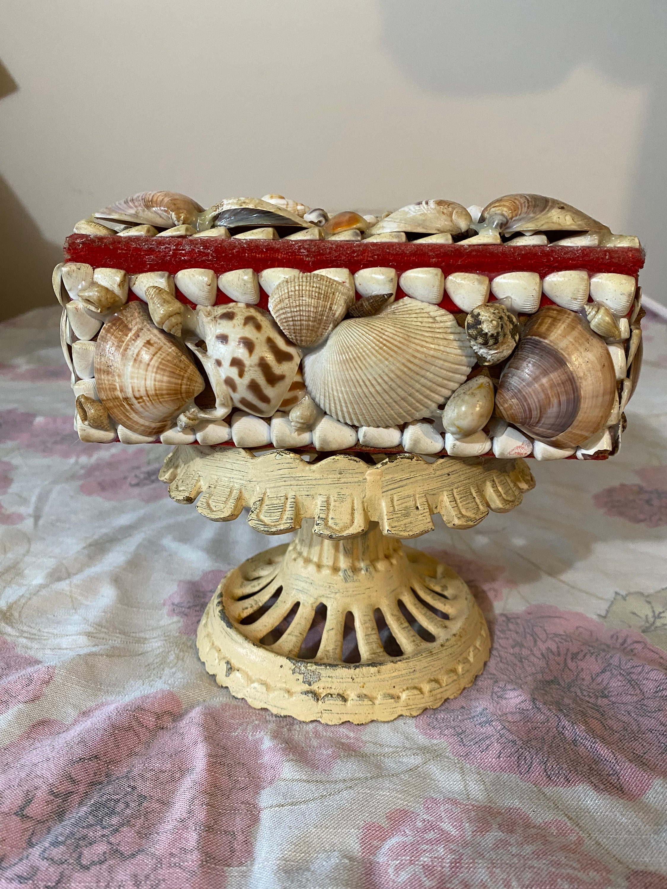 Vintage Rectangular Wood Box Encrusted With Seashells - Etsy