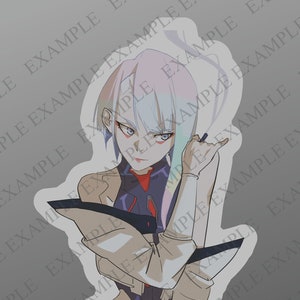 Lucyna Kushinada Lucy Cyberpunk Edgerunners pegatina de vinilo impermeable
