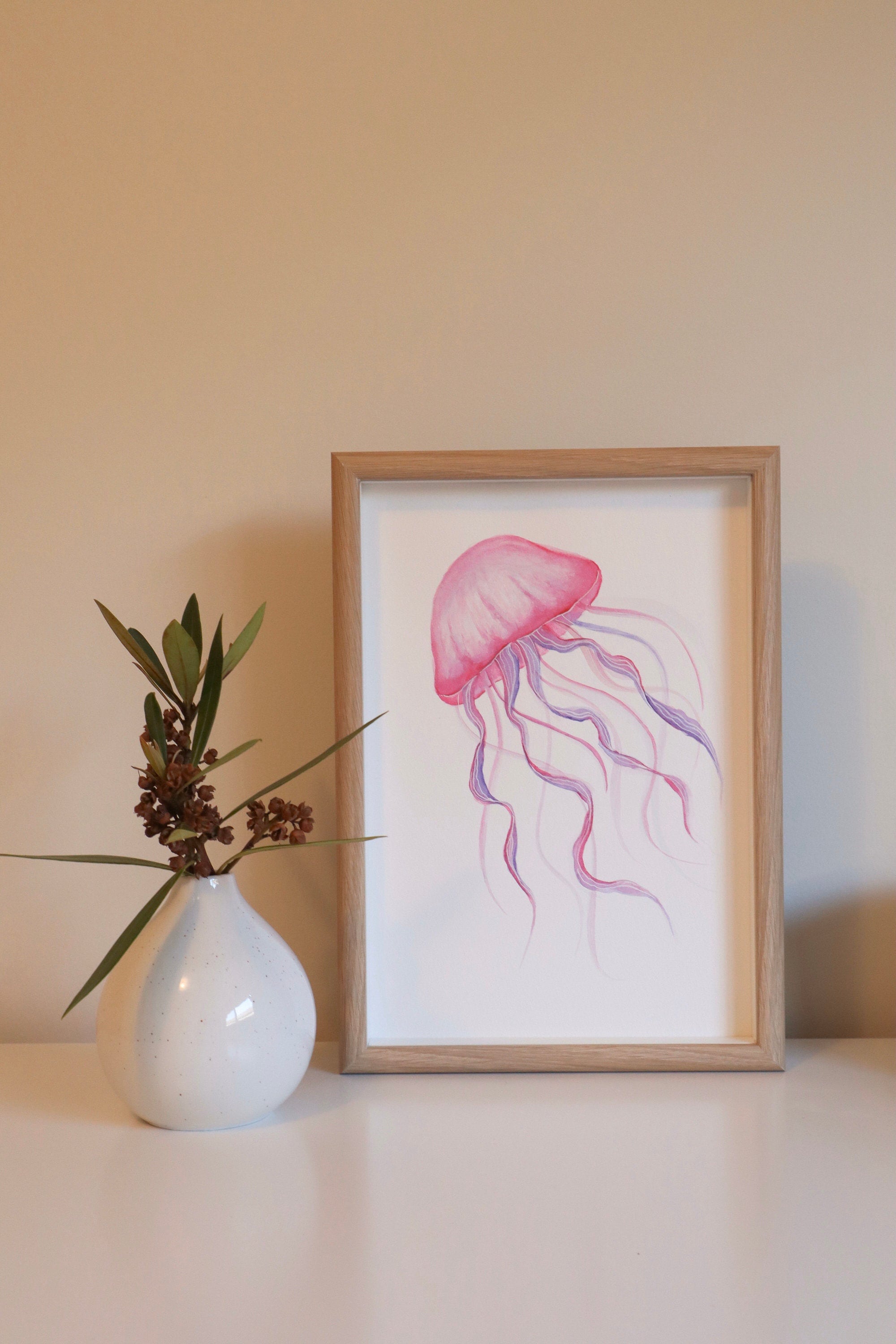 Jellyfish painting kid room decor nursery decor ocean Etsy
