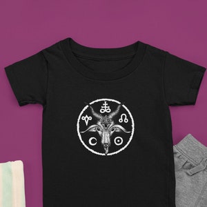 Baphomet Toddler Tee Satanic Kids Jersey Tshirt Occult Symbols ...