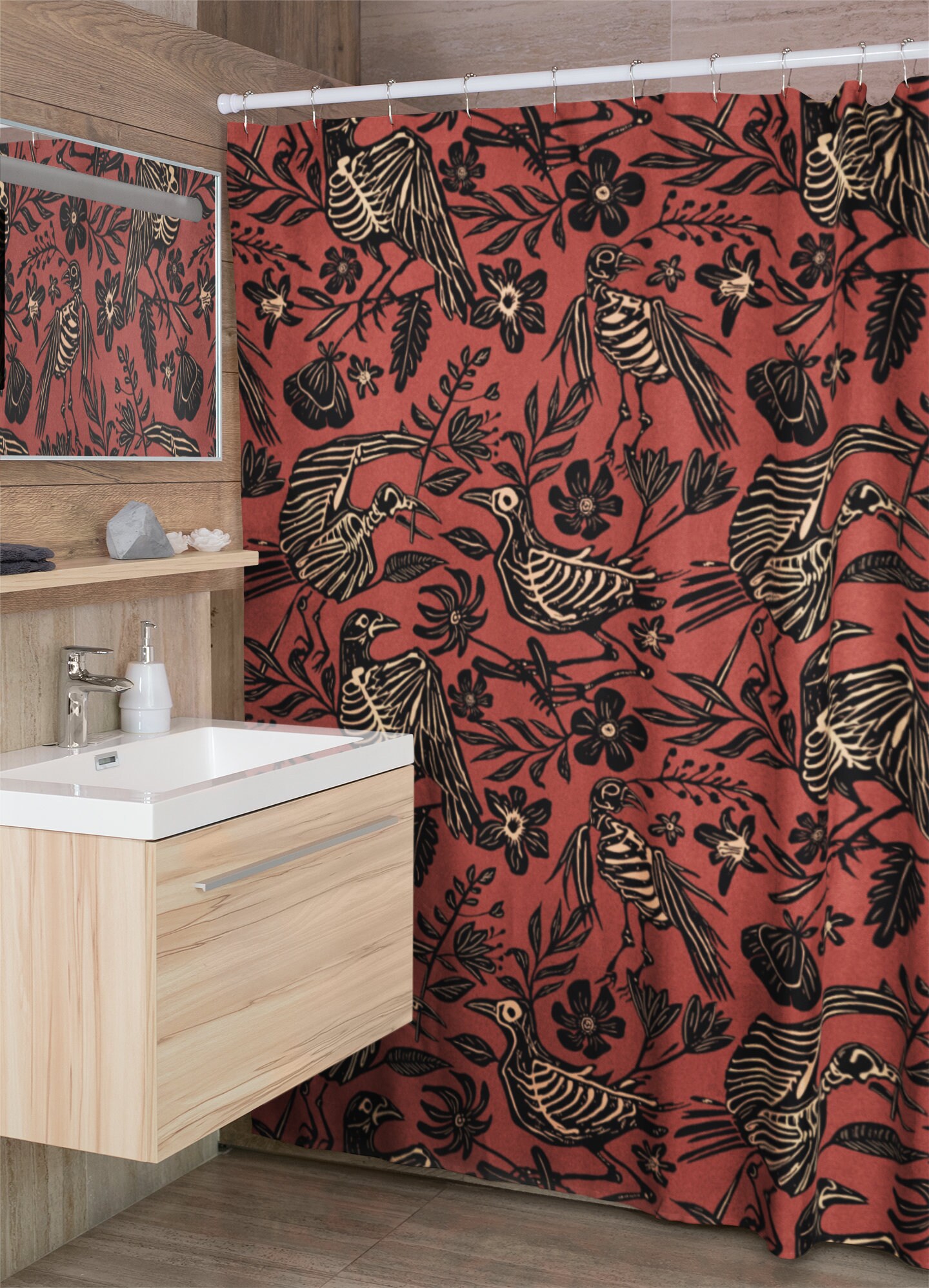 Rideau De Douche Halloween - Motif Ferme Automne Avec Squelettes Et Citrouilles - Imperméable 183x198 Cm - 10