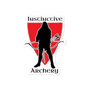 Instinctive Archery Sticker. Archer bumper sticker, bow and arrow sigil decal LARP gift idea Traditional archery stocking stuffer Tournament