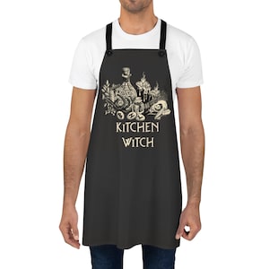 Kitchen Witch Apron. Occult black magic chef apron. Wiccan kitchen wear. Witchy art pinafore. Gothic home cook gift Cooking spells & potions image 7