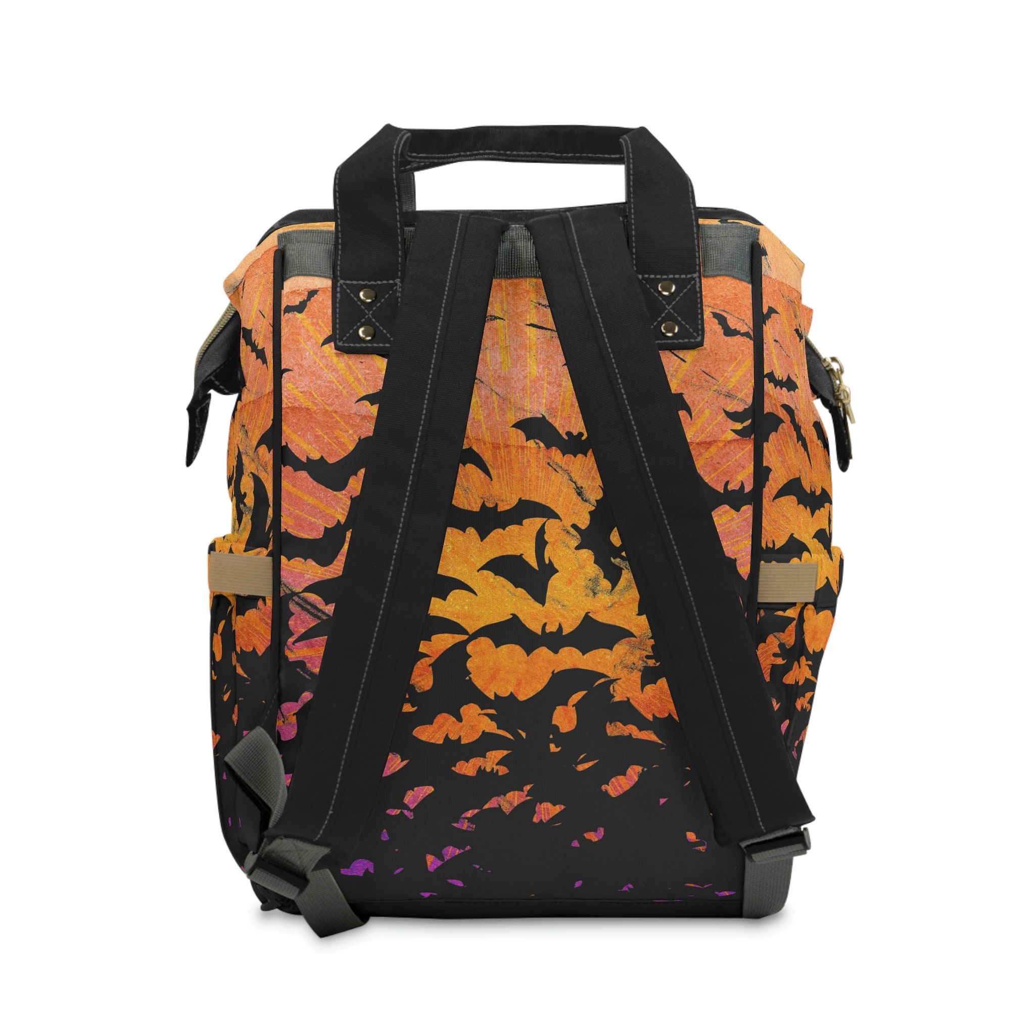 Halloween spooky themed bats diaper bag Gothic Bat Print Diaper Bag Backpack, Spooky Halloween  main image 4