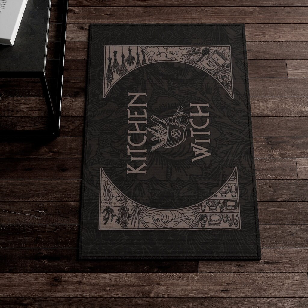 ALAZA Halloween Night Background Old Three Witchs With Magical Potion And  Full Moon Non Slip Kitchen Floor Mat Kitchen Rug for Entryway Hallway