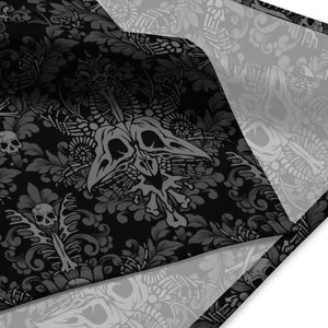 Bandana gótica victoriana, paño barroco macabro y espeluznante de calavera negra versátil, bufanda de bruja, diadema de Dark Academia o envoltura de cartas del tarot