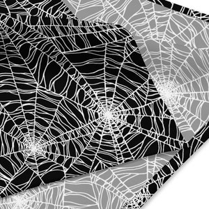 Spider Web Bandana, Spooky Gothic Multifunctional Cloth in Black & White for Halloween Headscarf, Creepy Accessory, Dog Collar or Scarf