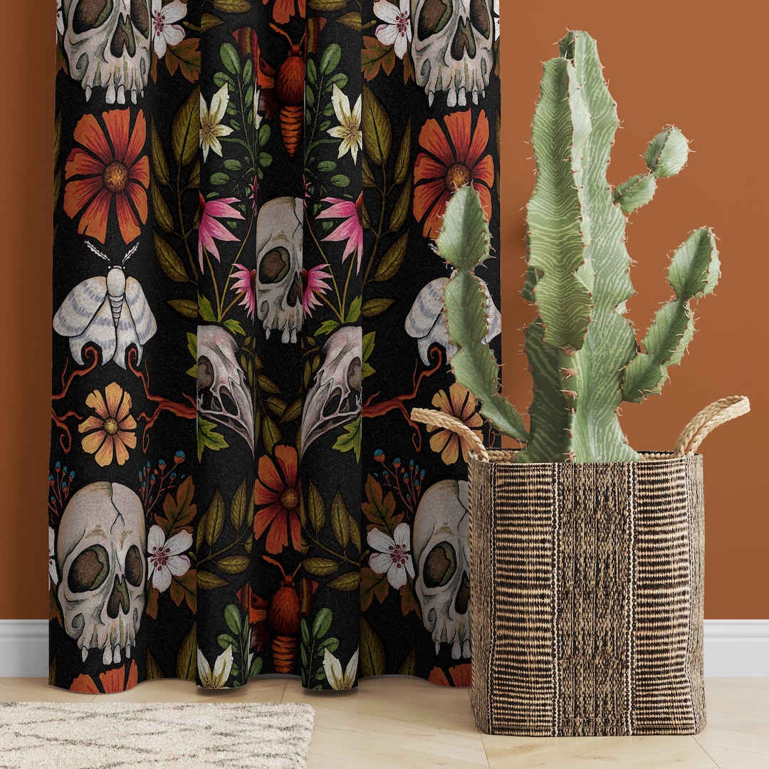 Dark Cottagecore Curtain. Enchanted Forest Window Drapes - Elegant ...