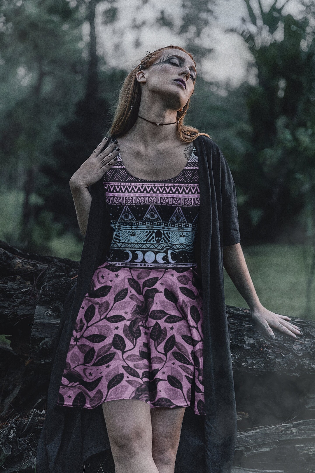 goth summer dress Our Vacation Lace See-Through Open Front Sleeveless Maxi For Women is such a vibe fitted silhouette with delicate lace details Goth 'Shadow Whisper' Black Sexy