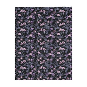 Pastel goth blanket w/ purple, pink & blue skull flowers and soft lilac minky back. A spooky nursery decor gift for the witchy gothic mom image 6