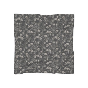 Gothic Floral Sheer Scarf, Elegant spooky tiki skull flower poly voile headscarf, altar cloth or neckwear fashion accessory in black & cream image 5