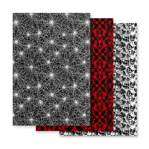 Spooky Skull & Spider Wen Halloween wrapping paper sheets