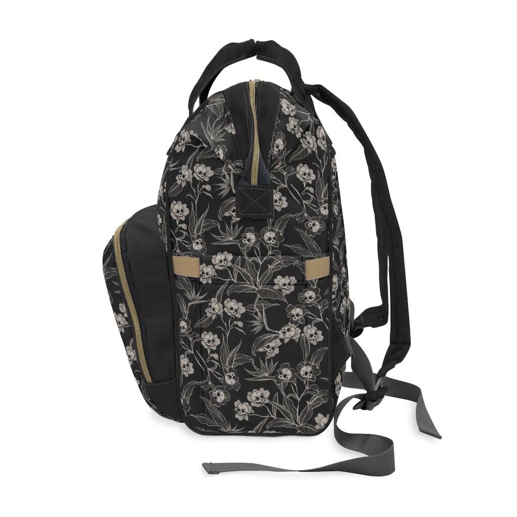 KOYI Skull Backpack For Kids – Gothic Floral Design, 16 Inch School Bag For Boys & Girls - View #5