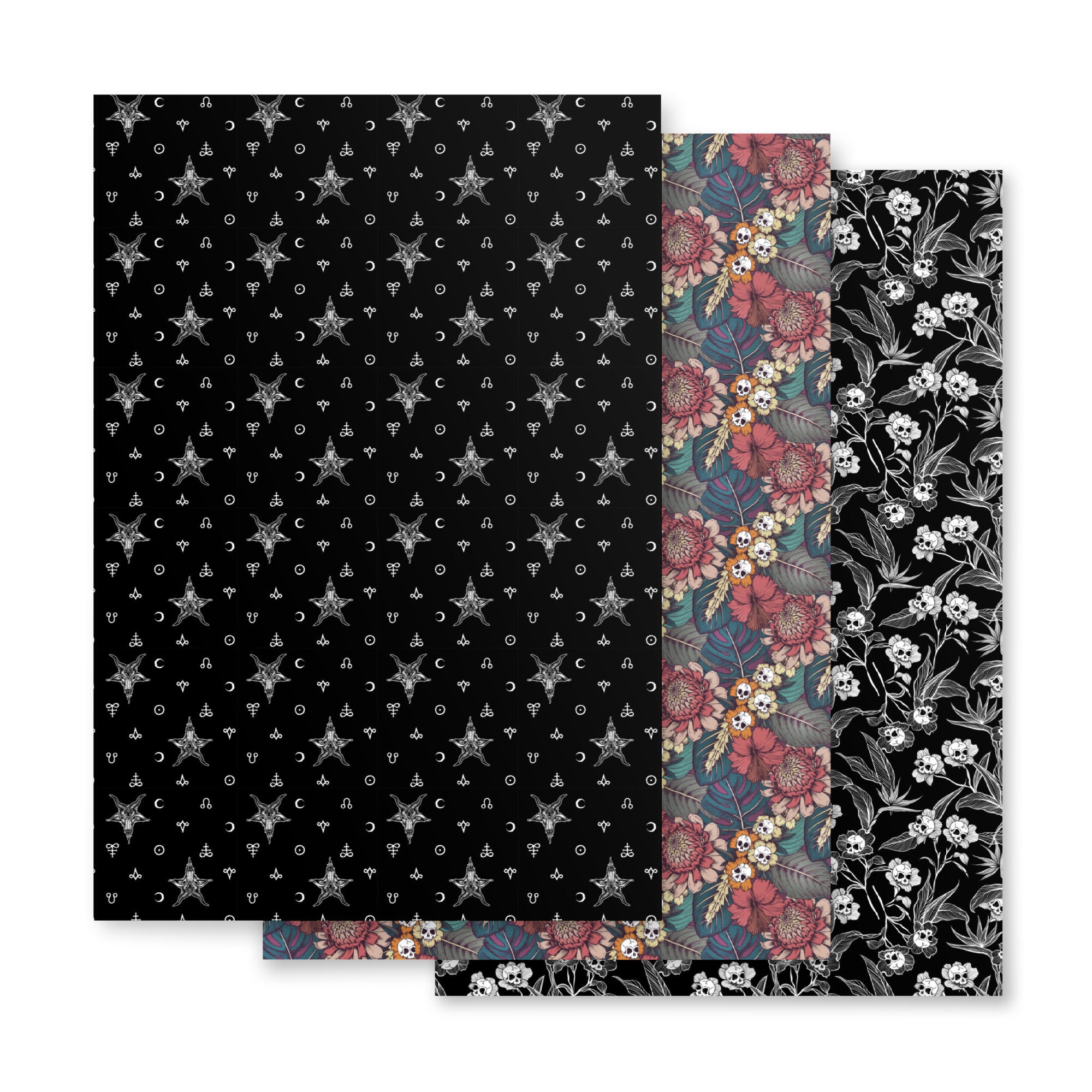 Gothic Floral Wrapping Paper, Spooky yet Elegant Macabre Botanical