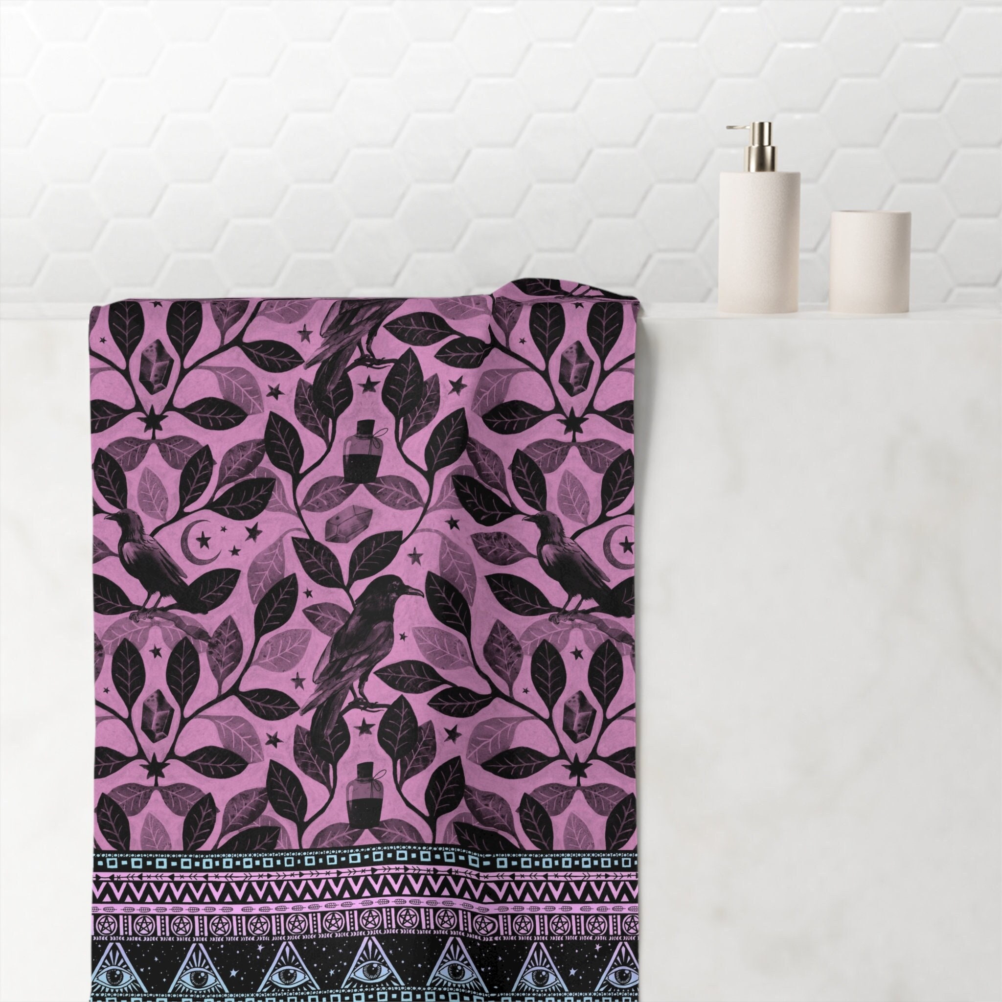 Purple patterned bath towels hotsell