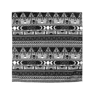 Boho Goth Cotton Bedding, Witchy tribal striped duvet cover or pillowcase in black & white, esoteric bedroom accent for occult home decor image 11