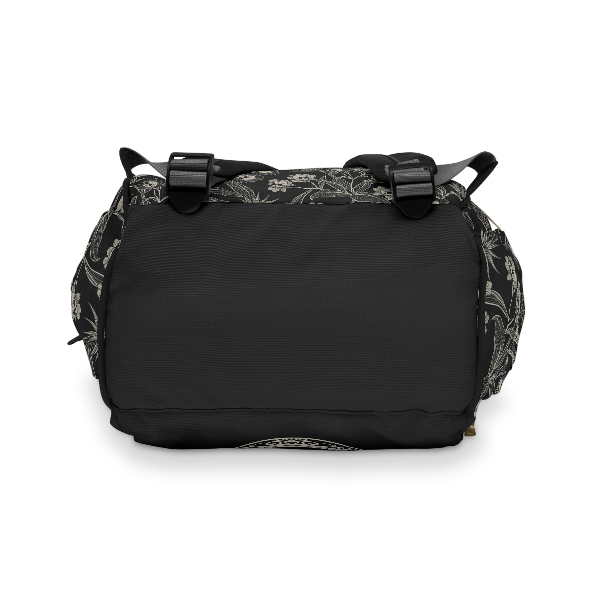 Floral Skull Mid size Backpack/DiaperBag Pastel Goth Floral Skull Multifunctional Diaper Backpack  main image 2