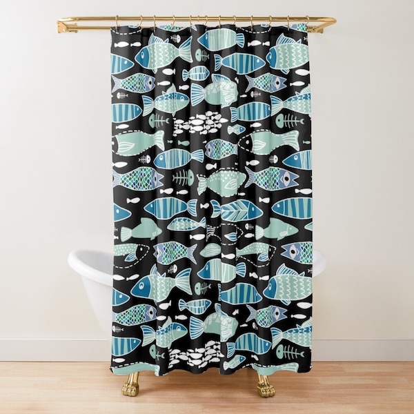 Fish Shower Curtain Etsy