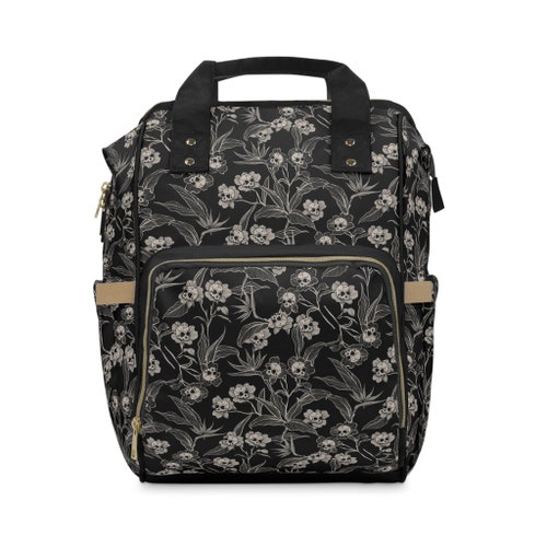 KOYI Skull Backpack For Kids – Gothic Floral Design, 16 Inch School Bag For Boys & Girls - View #2