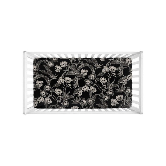 Black floral crib sheet hotsell