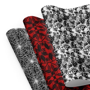 Spooky Skull & Spider Wen Halloween wrapping paper sheets