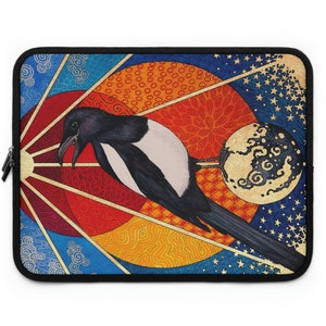 Esoteric Laptop Sleeve. Protect your tablet or ereader in dark magick with this Occult Magpie case in Smooth Neoprene & bold witchy colors image 7