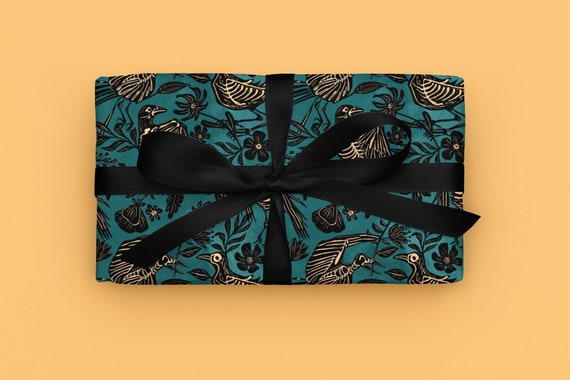 Gothic Floral Wrapping Paper, Spooky yet Elegant Macabre Botanical