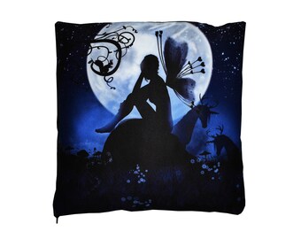 Gothic Moonlight Fairy Cushion Cover (Large Fairy)