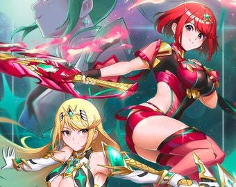 Xenoblade Chronicles 2 Mythra and Pyra Poster