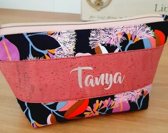 Personalised Handmade Makeup Bag | Gift for her | Bridesmaids Gifts Makeup Pouch | Custom Cosmetic Bag | Floral Makeup Bag