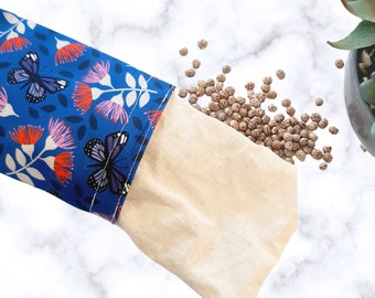 Almohada para ojos con peso y funda lavable para relajarse, rellena de altramuces - Almohada para ojos con diseño de mariposas o flores Perfumada o sin perfume