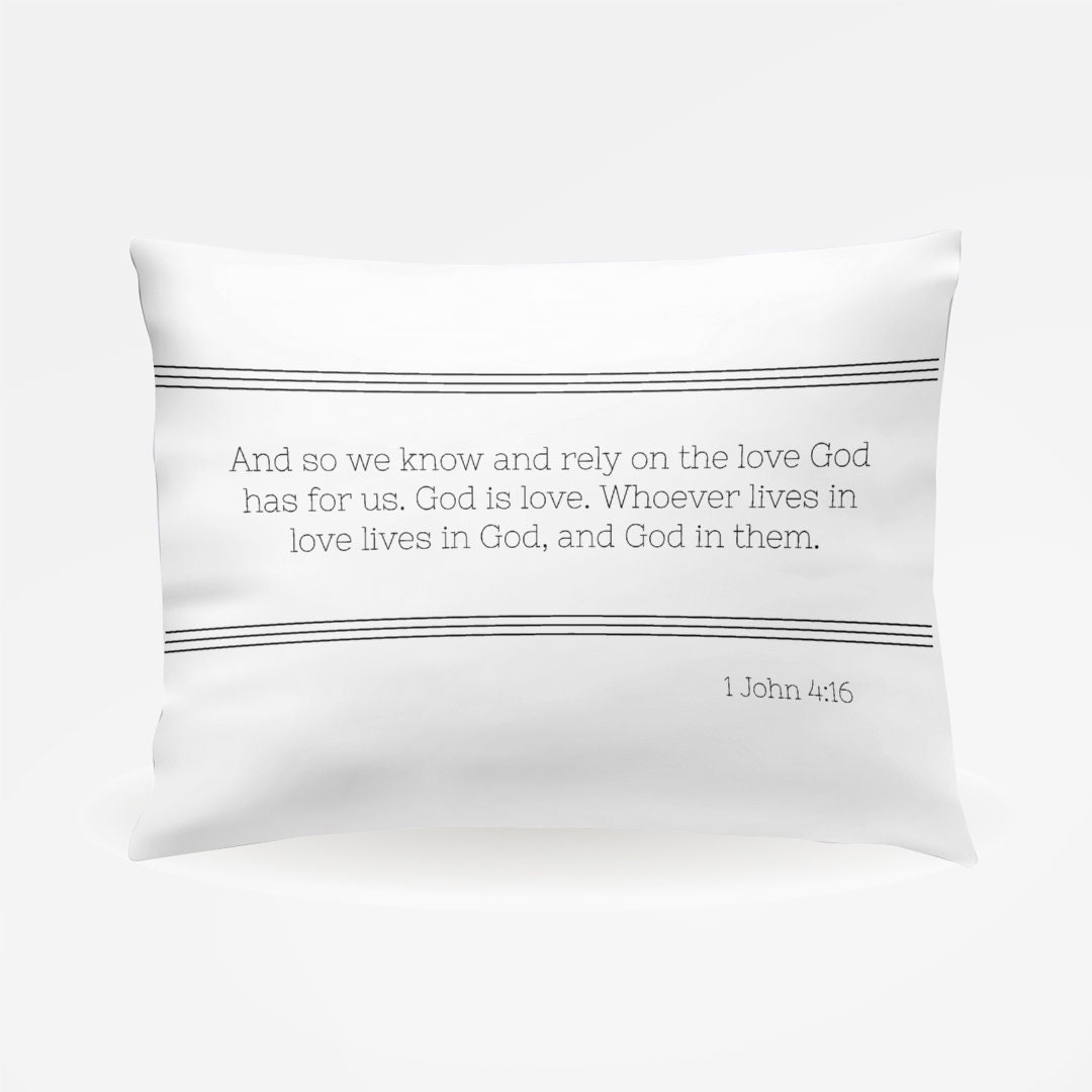 1 John 416 Scripture Bible Verse Pillowcase Etsy
