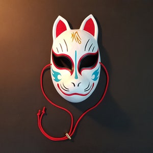 Kitsune Mask - Resin Japanese Fox Classic Masks Made to order (Fancy)