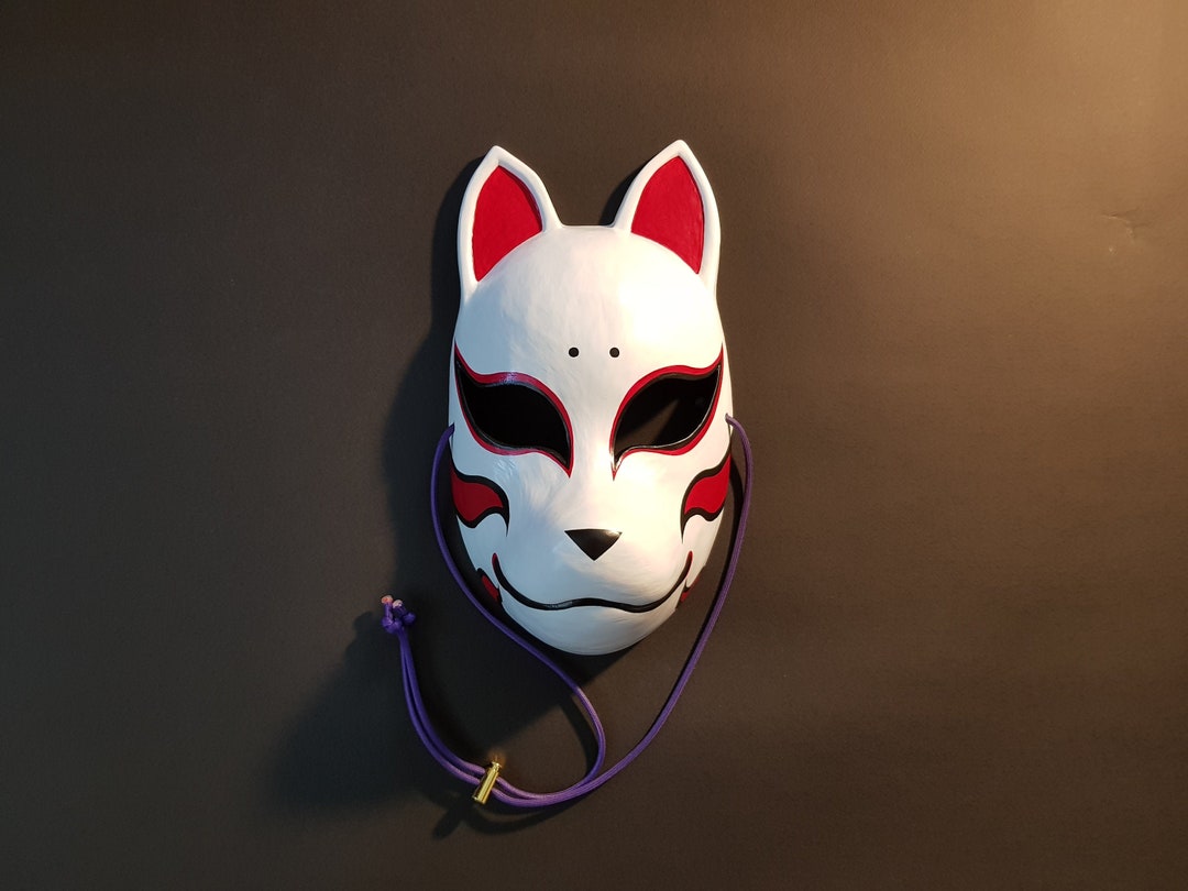 Kitsune Mask Resin Japanese Fox Classic Masks Made to Order white 