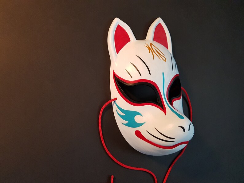 Kitsune Mask Resin Japanese Fox Classic Masks Made to Order Etsy