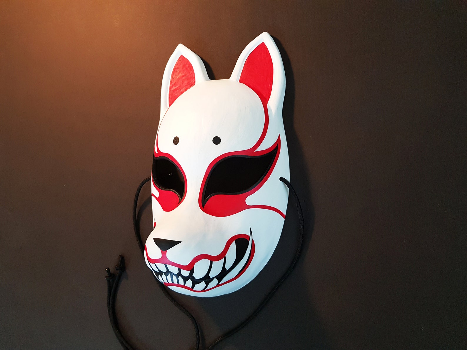 Oni Kitsune Mask Resin Japanese Fox Classic Masks Made to Etsy