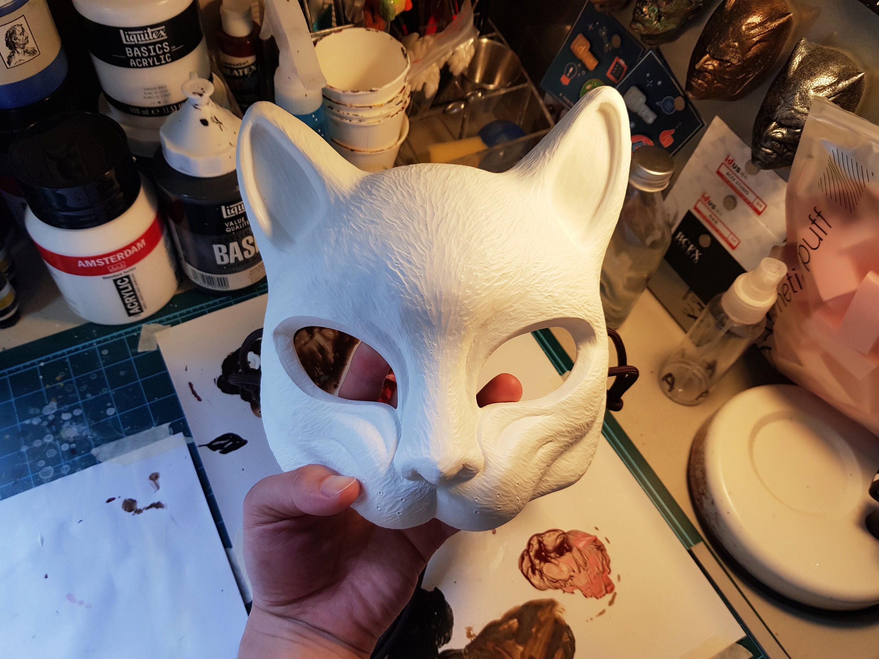 Custom Paint Cat Mask - Resin Japanese Cat Classic Masks Made to