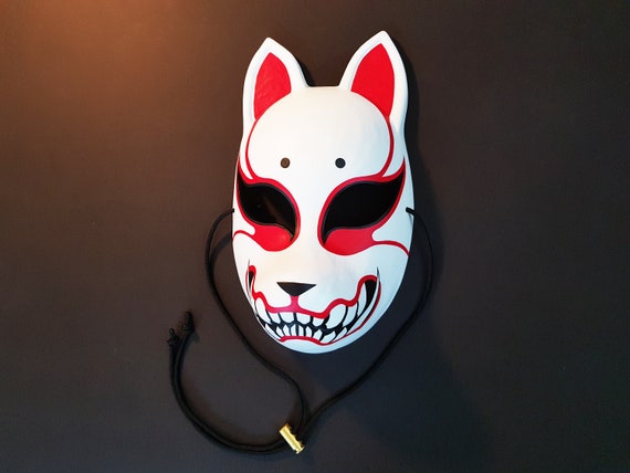 Anime mask Japanese fox mask. Made to order Cosplay costume Kitsune mask