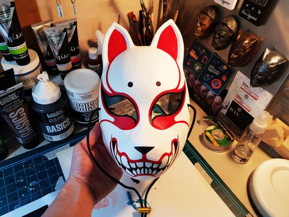 Oni Kitsune Mask - Resin Japanese Fox Classic Masks Made to Order