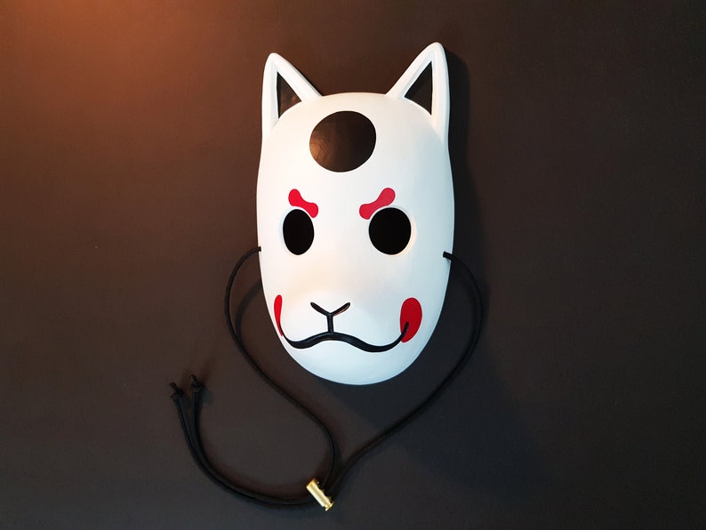 Round Eyes Kitsune Mask Resin Japanese Fox Classic Masks Etsy