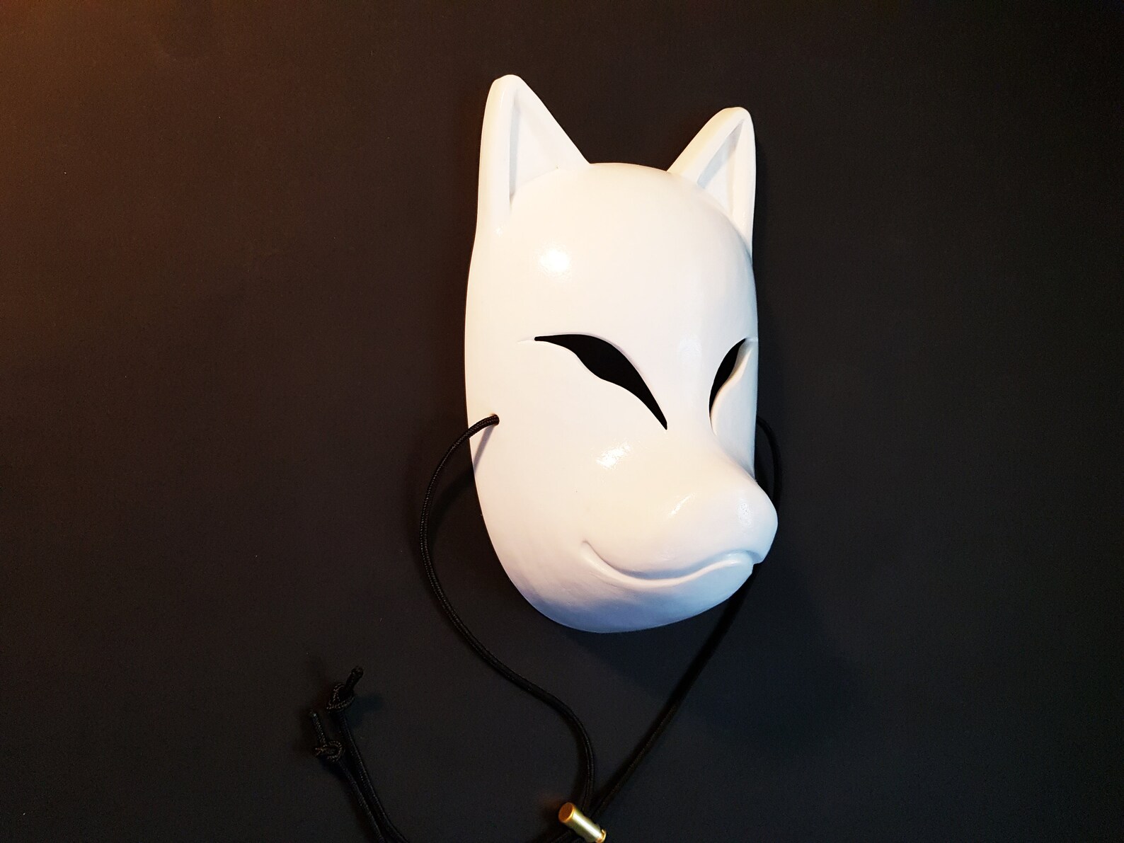 Custom Paint Kitsune Mask Thin Eyes Resin Japanese Fox Etsy UK