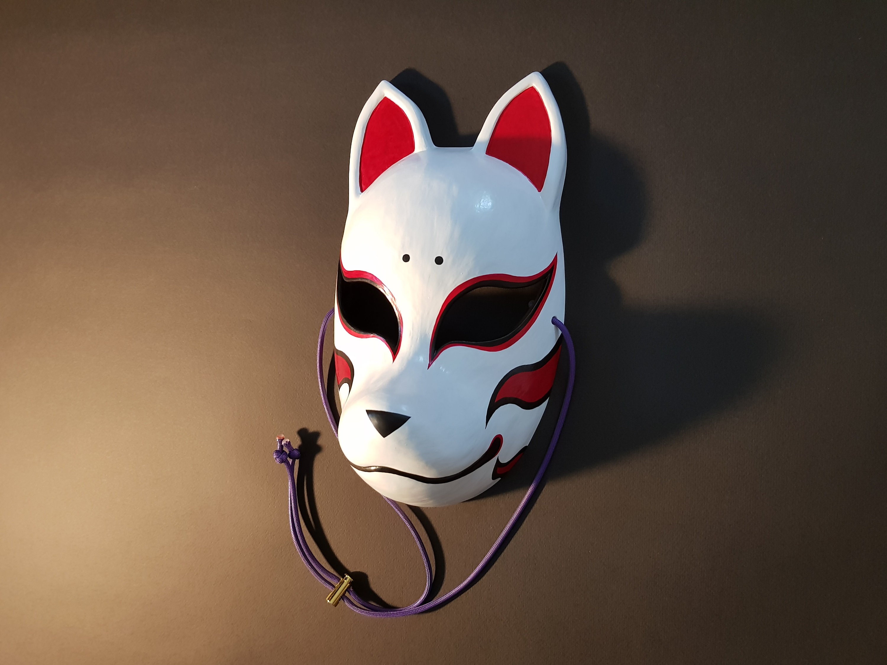 Custom Paint Kitsune Mask Thin Eyes Resin Japanese Fox Classic Masks Made to order campestre