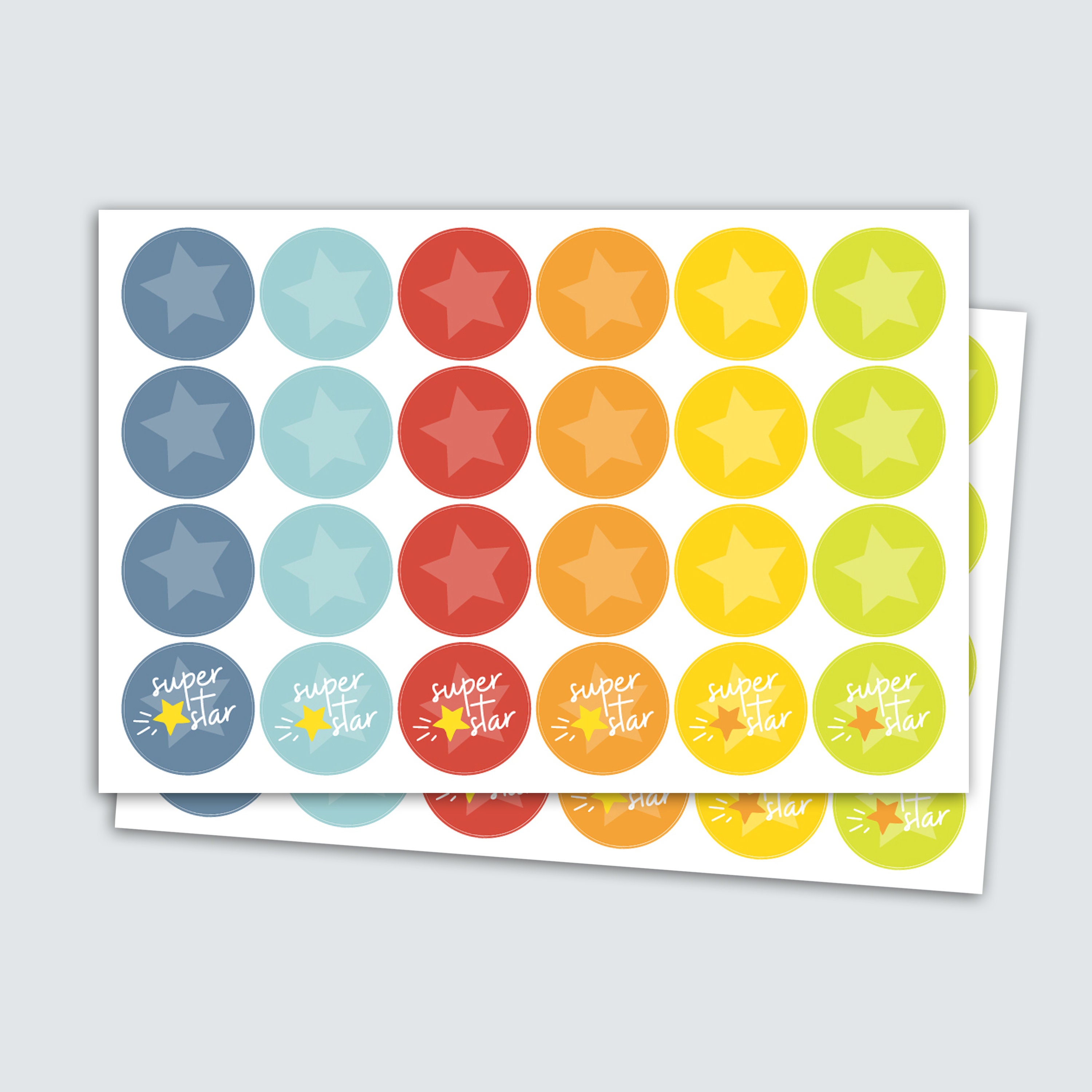 48 reward star stickers for use with kids reward charts space etsy